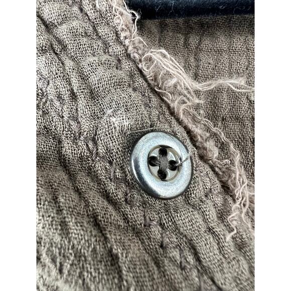 We The Free Summer Daydream Brown Button Up Blouse  Medium - Picture 7 of 7